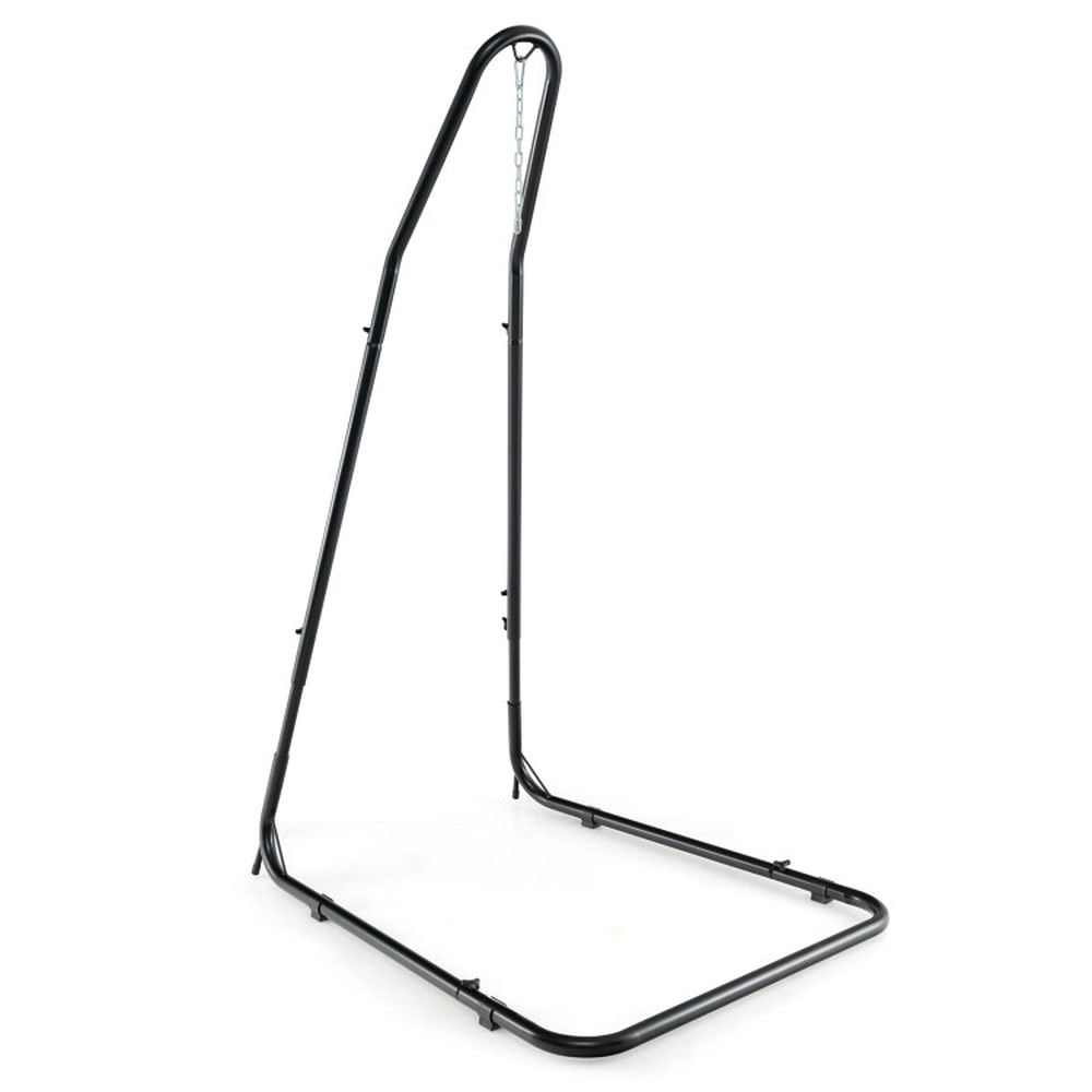 Adjustable Black Metal Hammock Chair Stand for Indoor/Outdoor Use