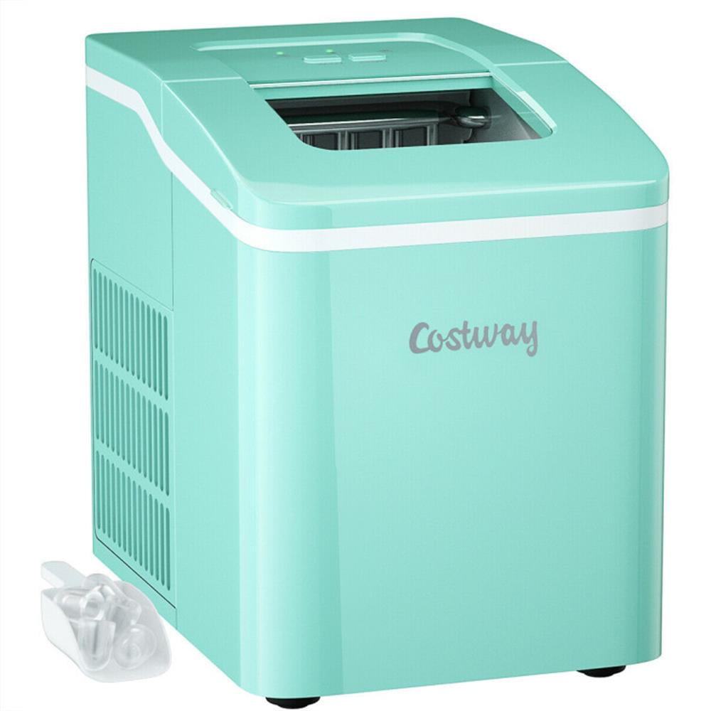 Compact Green ABS Countertop Portable Ice Maker with Scoop
