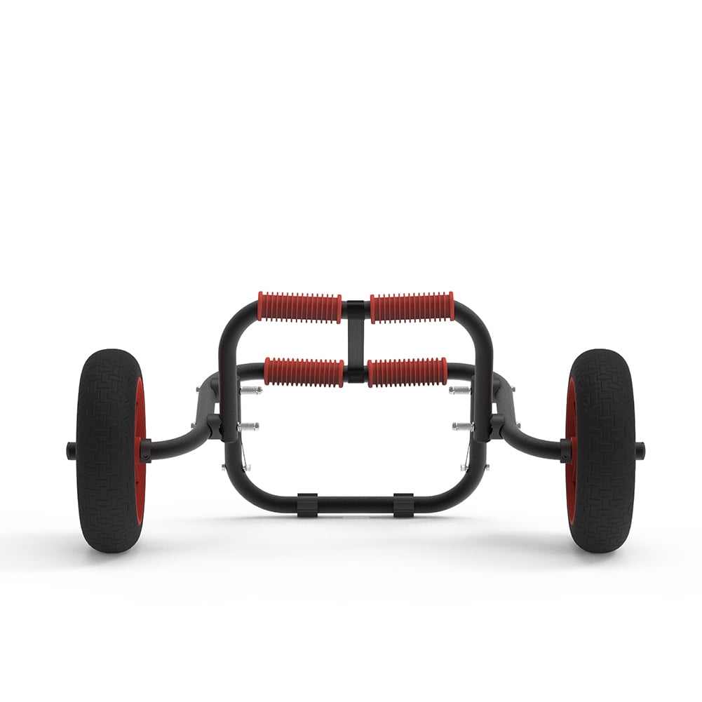 Kadyn Kayak Cart, Modern Kayak Trolley with No-flat Airless Tires, Aluminium Kayak Carrier Cart for Kinds of Kayaks & Canoe, Black and Red