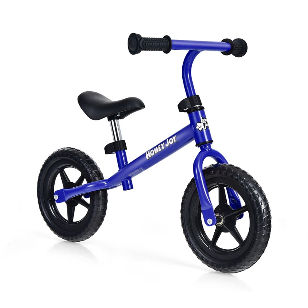Blue Carbon Steel Kids Balance Bike with Adjustable Seat