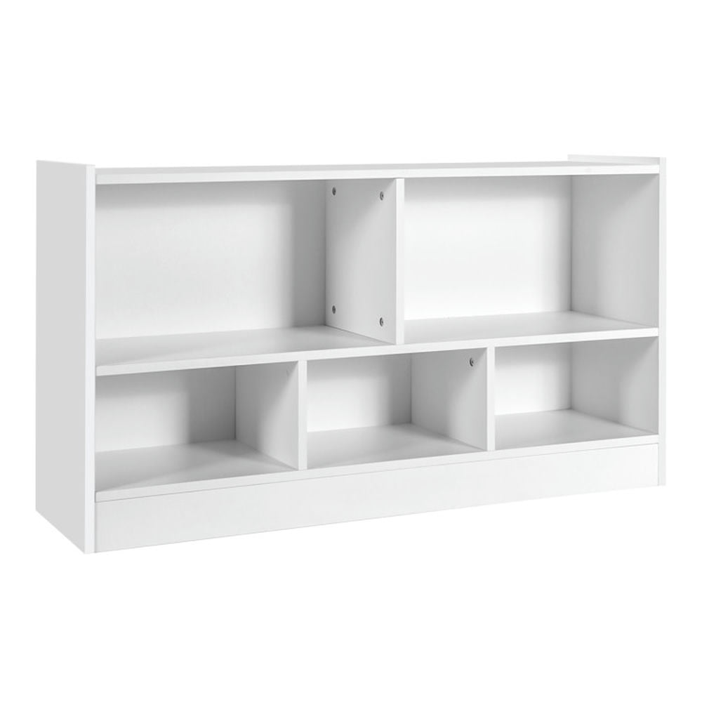 Kadyn Kids Bookshelf Bookcase, Toy Storage Cubby,Toy Storage Shelf, Kids 2-Shelf Bookcase 5-Cube Wood Toy Storage Cabinet Organizer-White