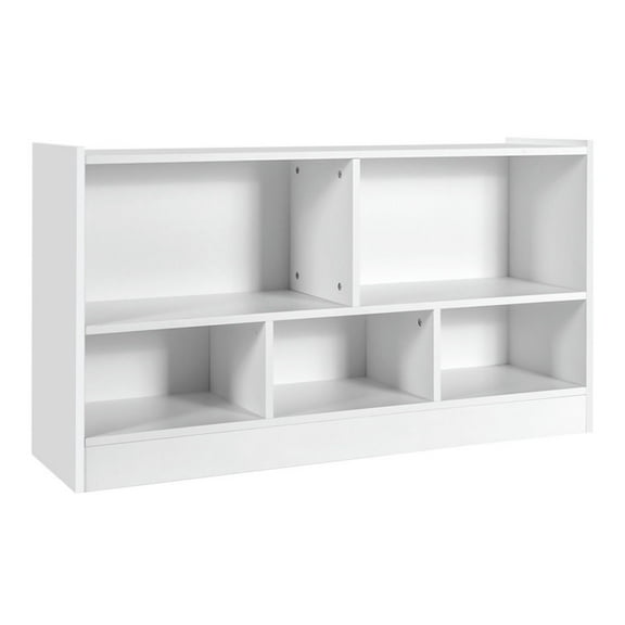 Kadyn Kids Bookshelf Bookcase, Toy Storage Cubby,Toy Storage Shelf, Kids 2-Shelf Bookcase 5-Cube Wood Toy Storage Cabinet Organizer-White