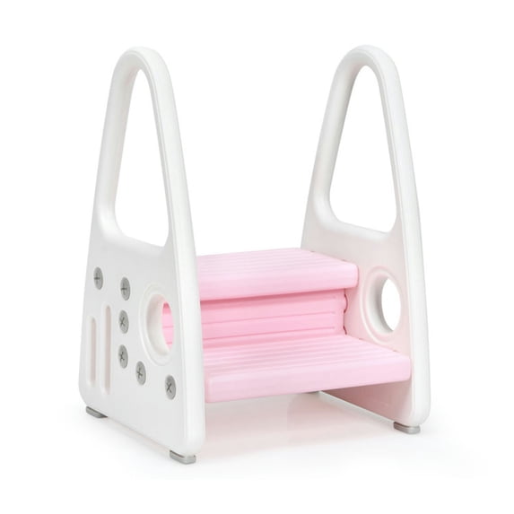 Kadyn Kids Kitchen Step Stool, Toddler Kitchen Stool Helper, Kids Step Stool Learning Helper with Armrest for Kitchen Toilet Potty Training-Pink