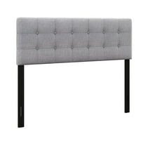 Kadyn Linen Upholstered Headboard with Solid Rubber Wood Legs, Heigh Headboard for Bedroom, Twin, Gray