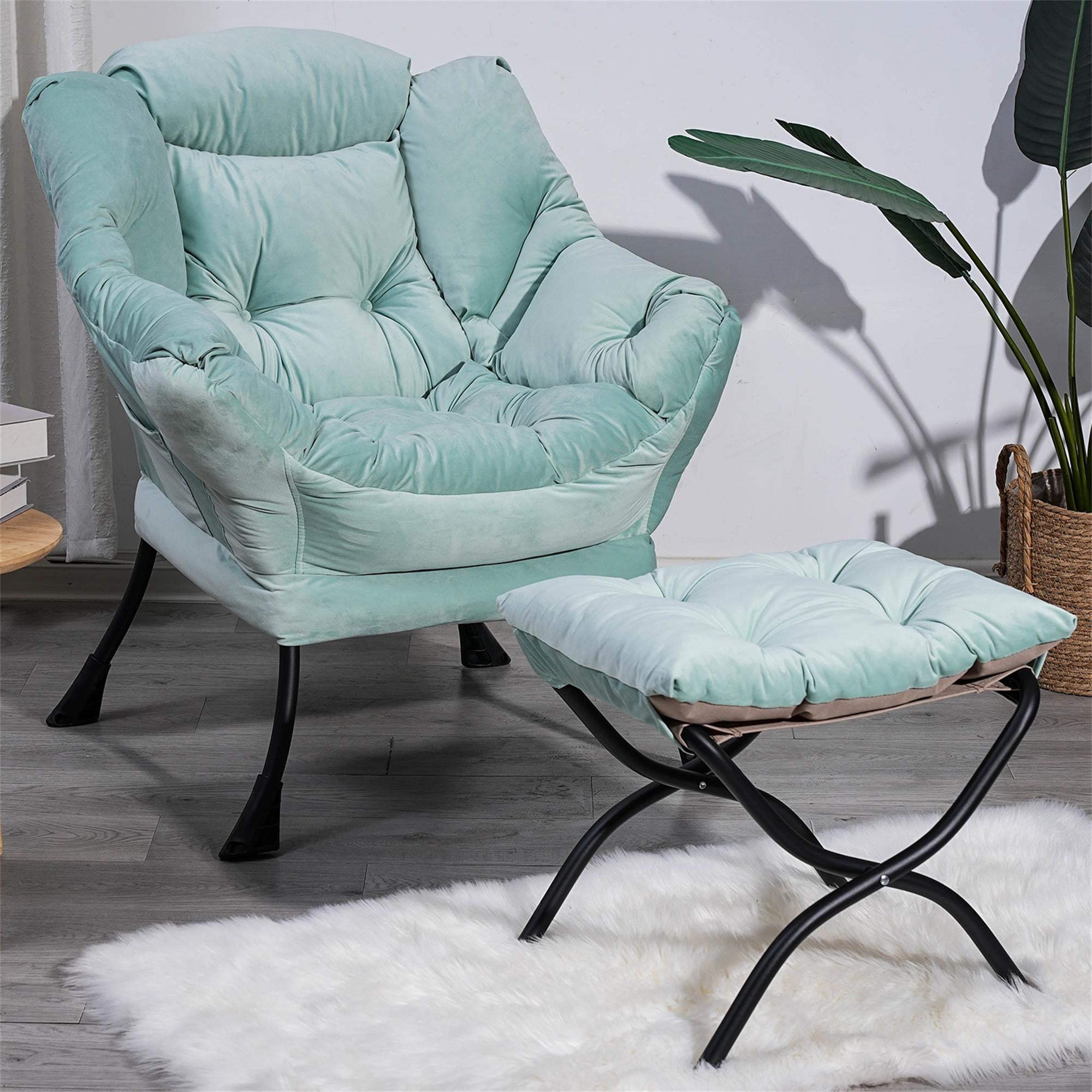 Kadyn Living Room Chairs, Single Sofa Chairs with Armrests and A Side Pocket, Green Armchair, Chair with Ottoman Set Kadyn Living Room Chairs, Single Sofa Chairs with Armrests and A Side Pocket, Green Armchair, Chair with Ottoman Set