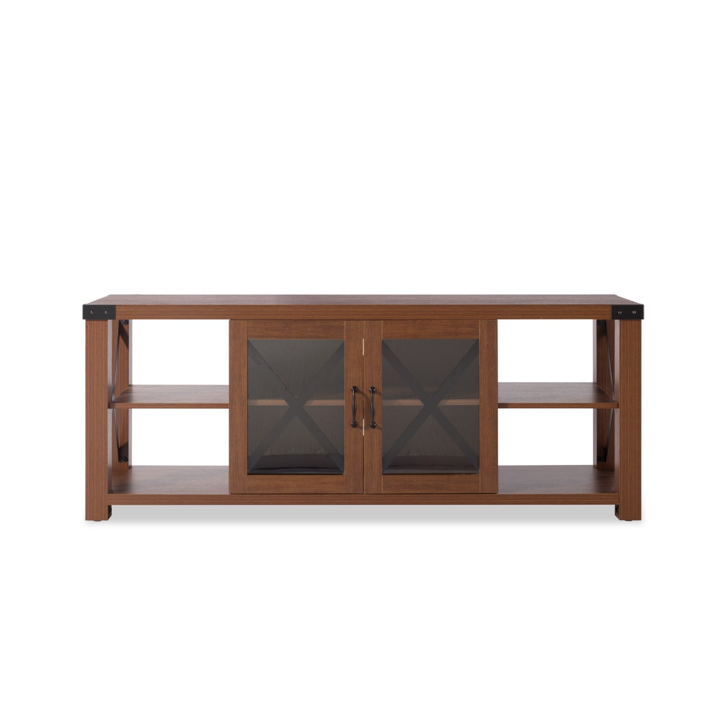 Kadyn MDF TV Cabinet, Home Modern Farmhouse TV Stand with Door and Storage space, Storage Cabinet Table for Living Room, Brown