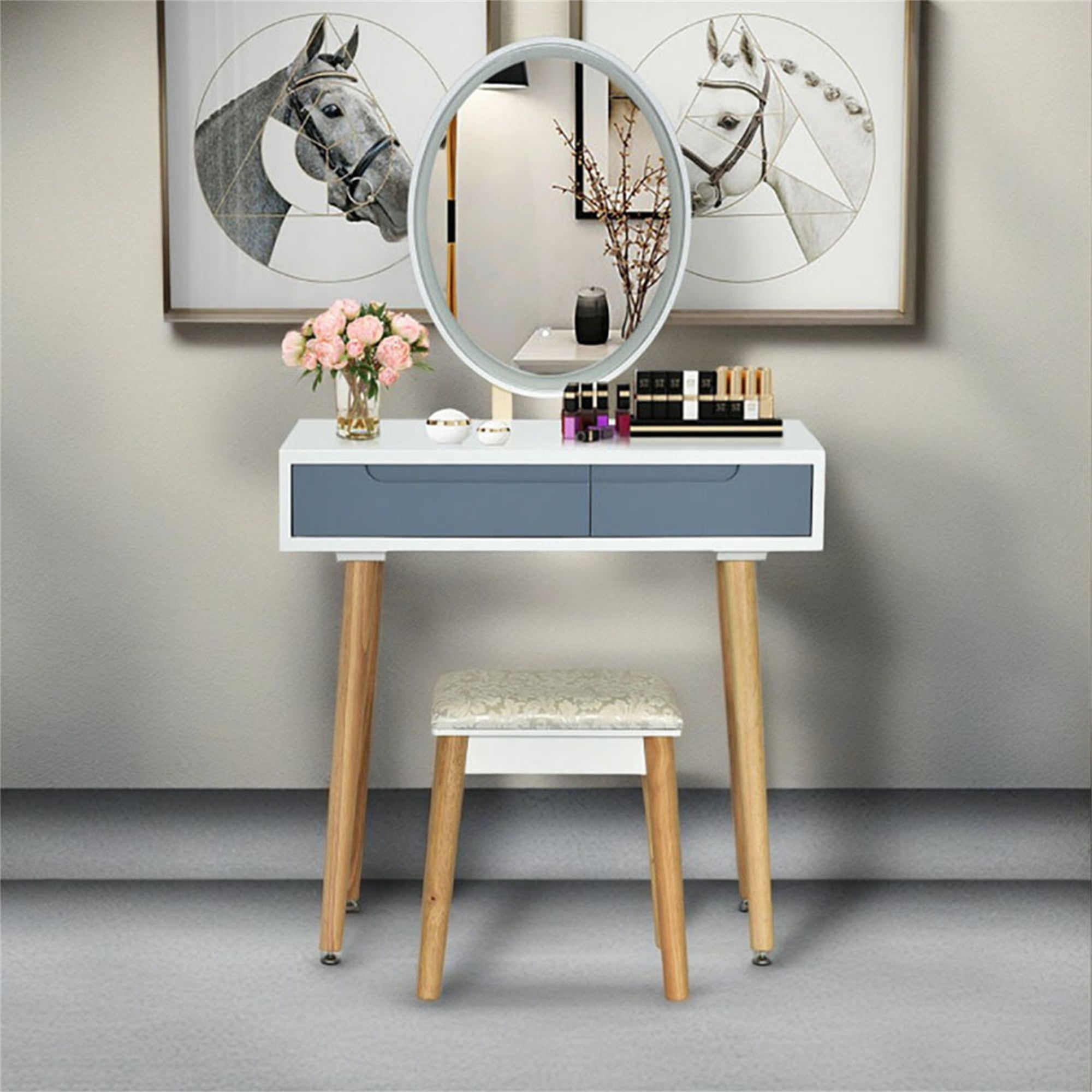 Kadyn Makeup Dressing Table Modern Vanity Set, Touch Screen Vanity