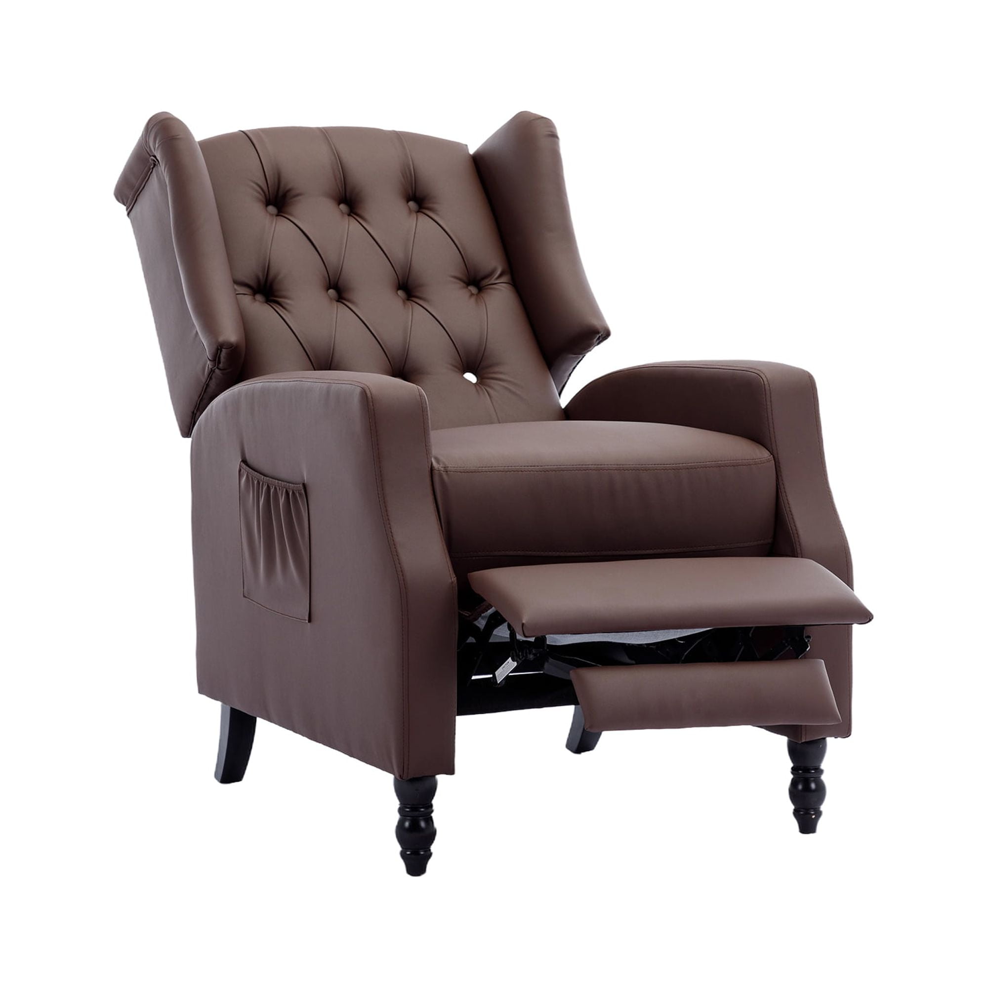 Kadyn Massage Recliner Chair, Fabric Recliner Sofa Home Theater Seating, Single Sofa Armchair Easy Lounge for Living Room, Brown