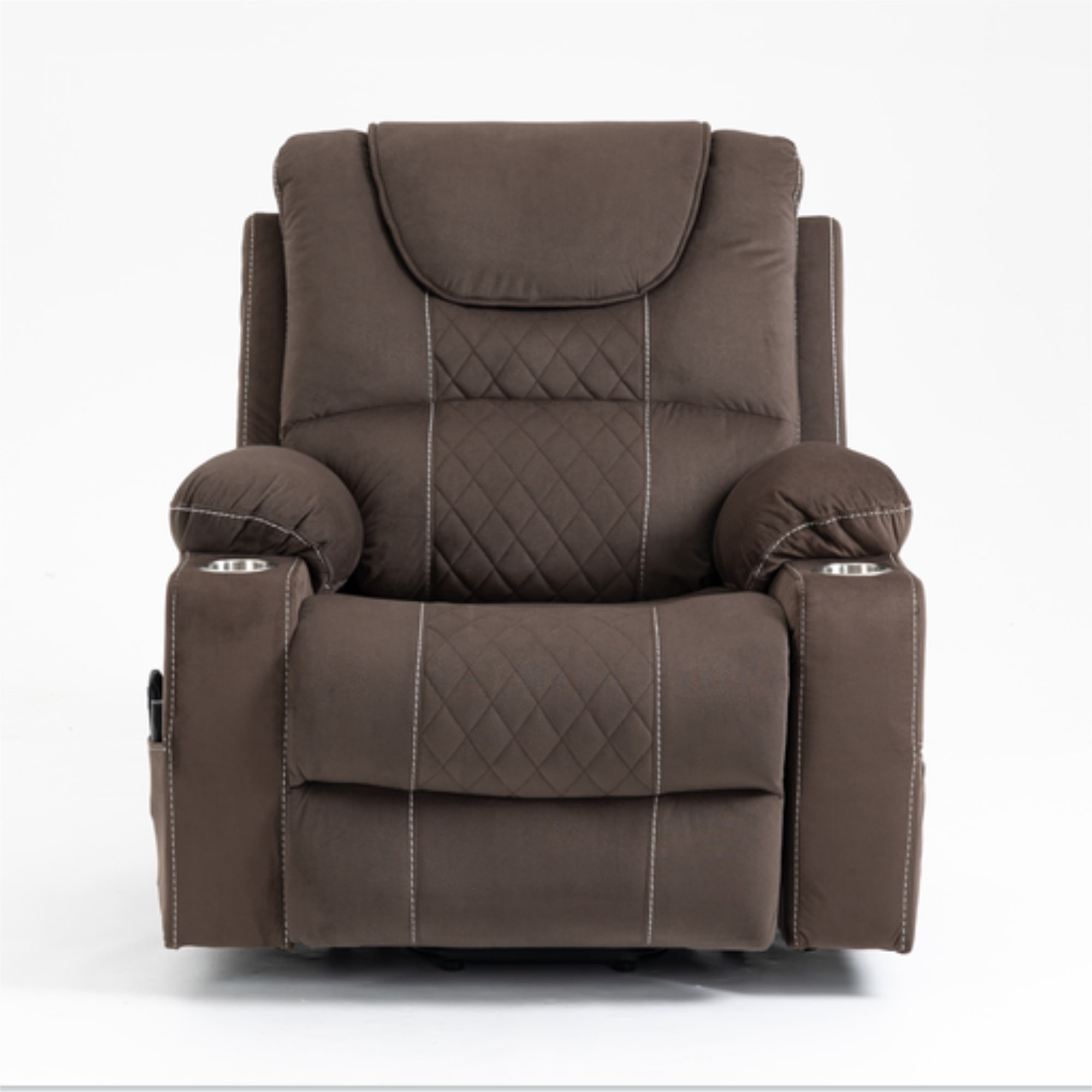 Kadyn Massage Recliner Chair, Fabric Recliner Sofa Home Theater Seating with Lumbar Support, Power Lift Recliner Chair for Living Room, Coffee