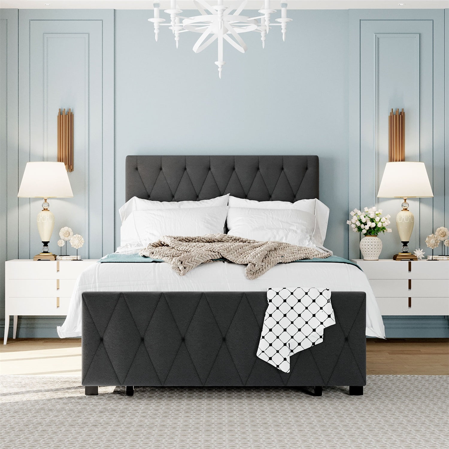 Kadyn Metal Platform Twin Bed Frame with Storage Drawer, Twin Platform Bed Frame with Upholstered Headboard, No Box Spring Needed, Gray&Twin Kadyn Metal Platform Twin Bed Frame with Storage Drawer, Twin Platform Bed Frame with Upholstered Headboard, No Box Spring Needed, Gray&Twin