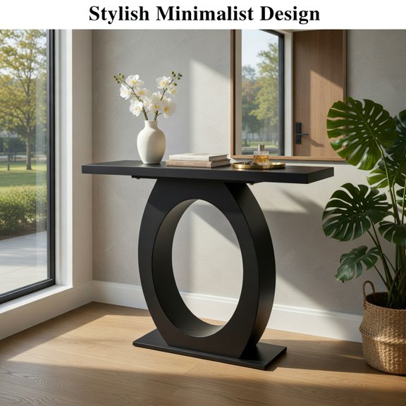 Kadyn Mirod Stylish Modern Console Table with Egg-Shaped Base,Enhanced Stability and Durability,Sleek Design for Home Decor,Perfect for Living Room or Bedroom