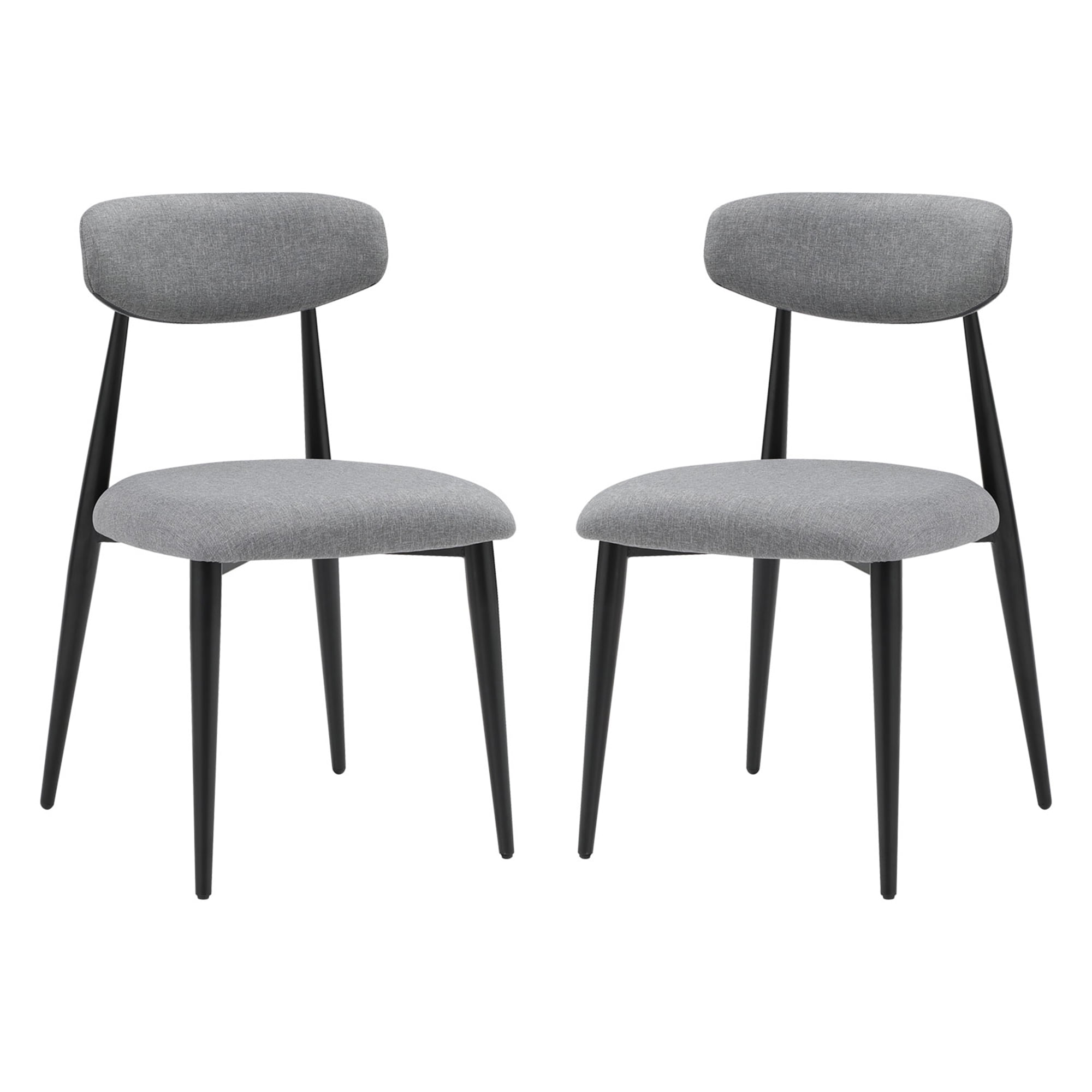 Kadyn Modern Dining Chairs Set of 2, Dining Room Chairs with Curved Backrest Round, Upholstered Kitchen Chairs for Living Room, Grey