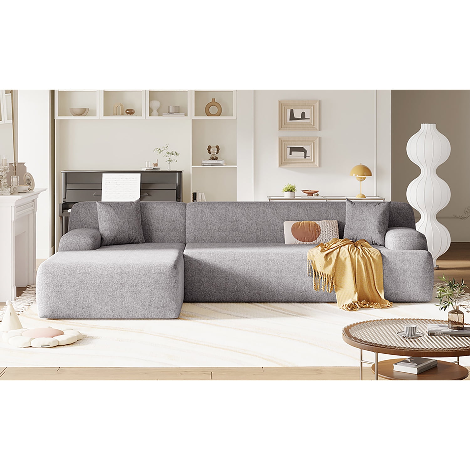 Kadyn Modern Large L-Shape Modular Sectional Sofa, Sofa Couch for Living Room, Bedroom, Salon, 2 Piece Free Combination, Gray