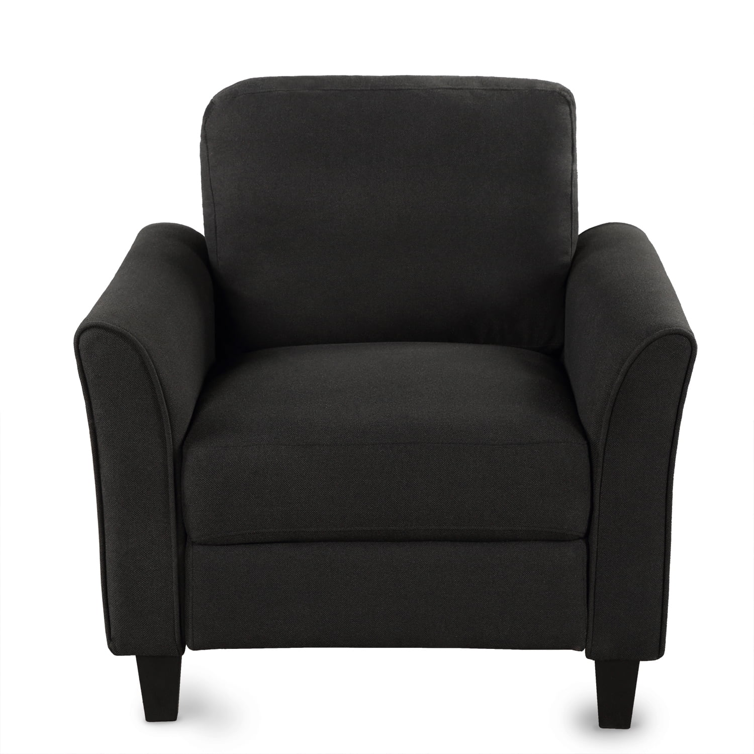 Kadyn Modern Linen Single Sofa Chair, Upholstered Accent Living Room Chair, Armchair Sofa for Reading, Lounging, Black Kadyn Modern Linen Single Sofa Chair, Upholstered Accent Living Room Chair, Armchair Sofa for Reading, Lounging, Black