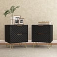 thumbnail image 1 of Kadyn Bedroom Nightstand with 2 Drawers, Mid Century Modern Nightstand Set of 2, Bedside Table Night Stands for Bedrooms, Living Room, Black, 1 of 12