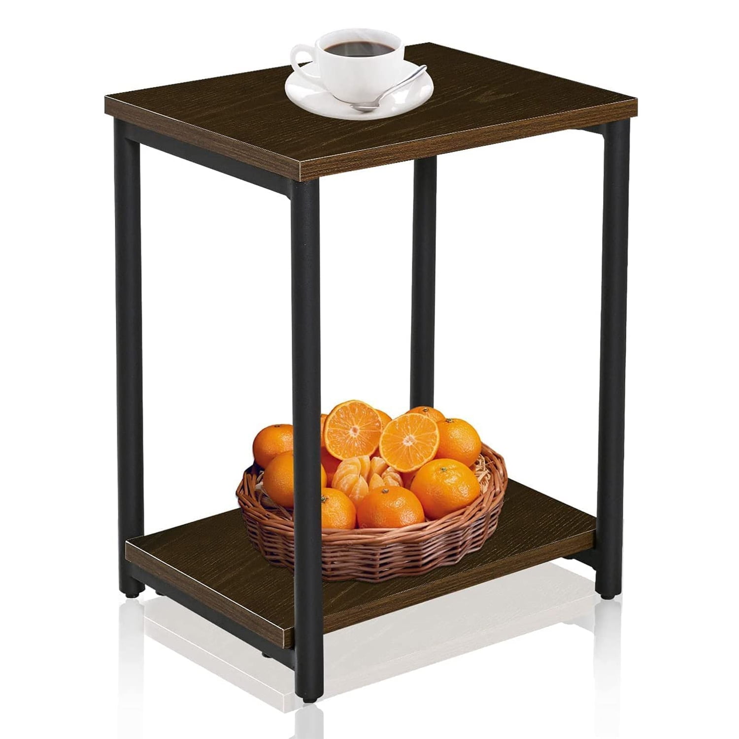 Kadyn Nightstand Modern Side End Sofa Table Bedside Table for Living Room, Small Table for Bedroom, Industrial Metal Frame, Walnut Kadyn Nightstand Modern Side End Sofa Table Bedside Table for Living Room, Small Table for Bedroom, Industrial Metal Frame, Walnut