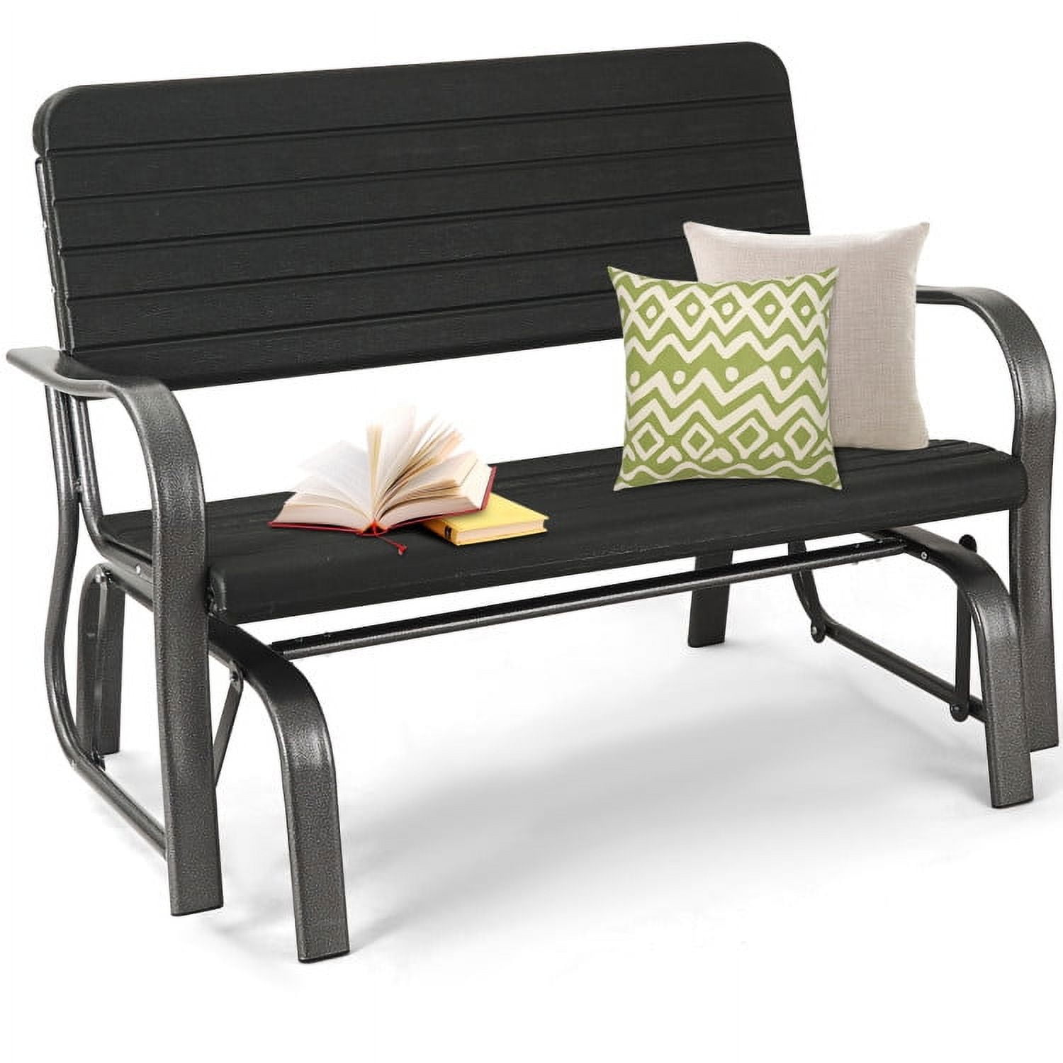 Kadyn Outdoor Glider Bench Chair - Extra-Large 2 Person Loveseat, Steel Frame, 660lbs Weight Capacity Swing Chair for Lawn, Yard, Poolside, Garden, Patio Swing Glider Chair