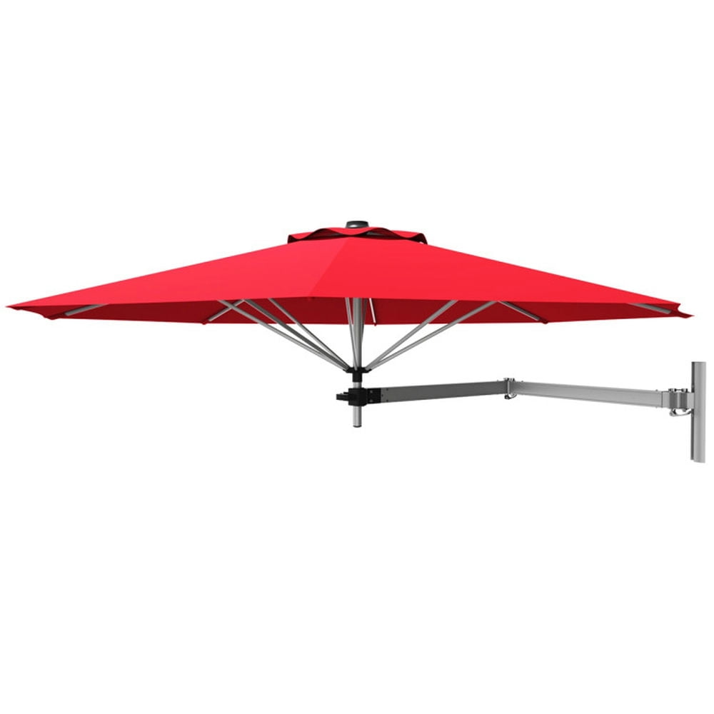 Kadyn Outdoor Patio Umbrella, Outdoor Table Umbrella, 8ft Wall-Mounted Telescopic Folding Tilt Aluminum Sun Shade Umbrella-Dark Red Kadyn Outdoor Patio Umbrella, Outdoor Table Umbrella, 8ft Wall-Mounted Telescopic Folding Tilt Aluminum Sun Shade Umbrella-Dark Red