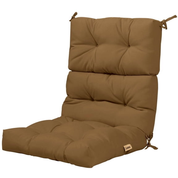Kadyn Outdoor Waterproof Seat Cushions, Chair Pads, 22 x 44 Inch Tufted Outdoor Patio Chair Seating Pad-Brown