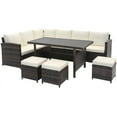 thumbnail image 1 of Kadyn Patio Conversation Table Chair Set, Outdoor Collection Set, 7 Pieces Wicker Patio Furniture Set-White, 1 of 7