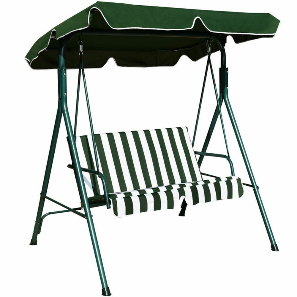 Kadyn Patio Swings for Porch,Comfortable Porch Swings,Loveseat Cushioned Patio Steel Frame Swing Glider -Green