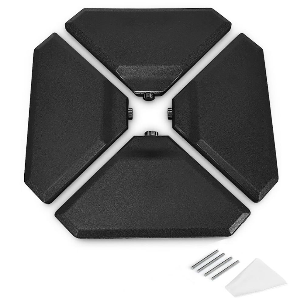Black Triangular Plastic Outdoor Umbrella Base Set