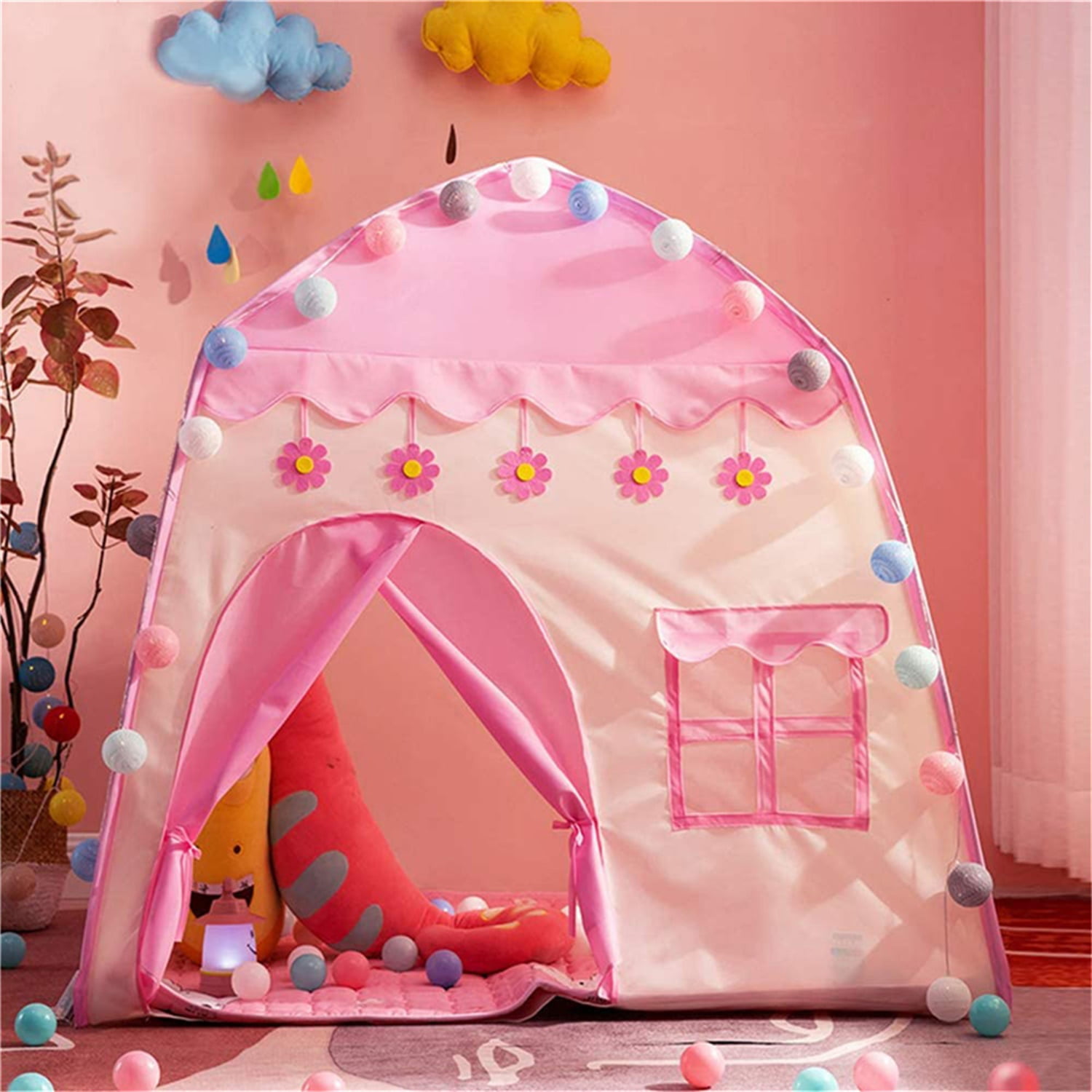 Kadyn Pink Play Tent for Children Boys Girls, Kids Play Tent with Carry Bag, Toddler Tent