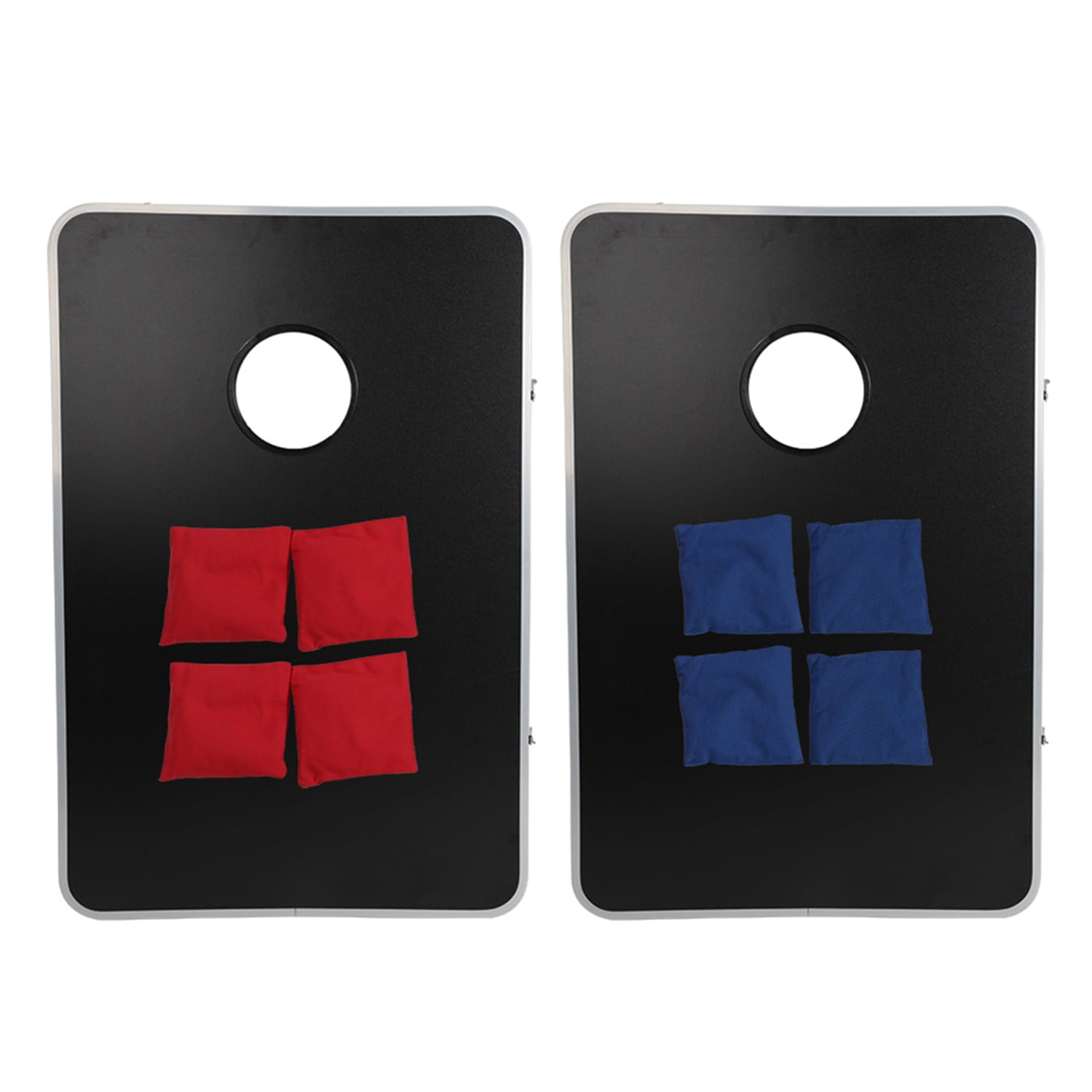 Kadyn Portable Bean Bag Toss Cornhole Game Set of 2 Boards and 8 Beanbags, Black & White Kadyn Portable Bean Bag Toss Cornhole Game Set of 2 Boards and 8 Beanbags, Black & White