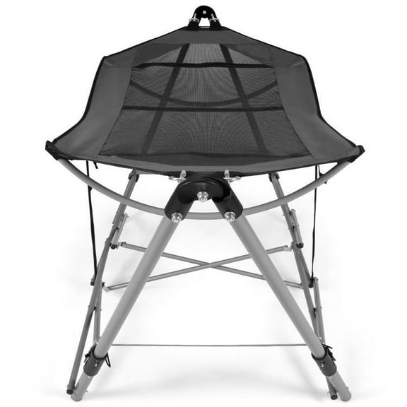 Kadyn Portable Hammock with Stand, Outdoor Double 2 Person Heavy Duty Hamacas con, Portable Folding Hammock with Hammock Stand-Gray