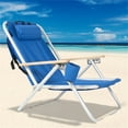 thumbnail image 1 of Kadyn Portable High Strength Beach Chair with Adjustable Headrest, Portable Folding Chair, Reclining Chair Blue, 1 of 13