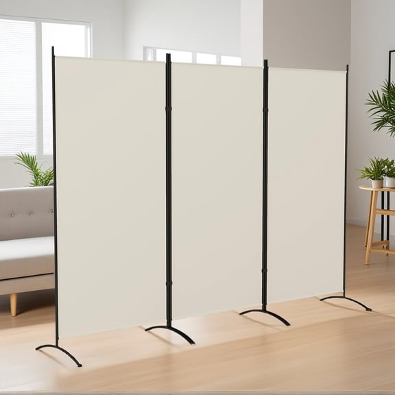 Kadyn Privacy Screens and Panels, 6' 3 Panel Room Divider, Indoor Privacy Screen for Home, Light Gray