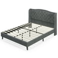 thumbnail image 1 of Kadyn Queen Bed Frame with Upholstered Headboard, Heavy Duty Metal Slats Support Mattress Foundation, No Box Spring Needed, Easy Assembly, 1 of 1