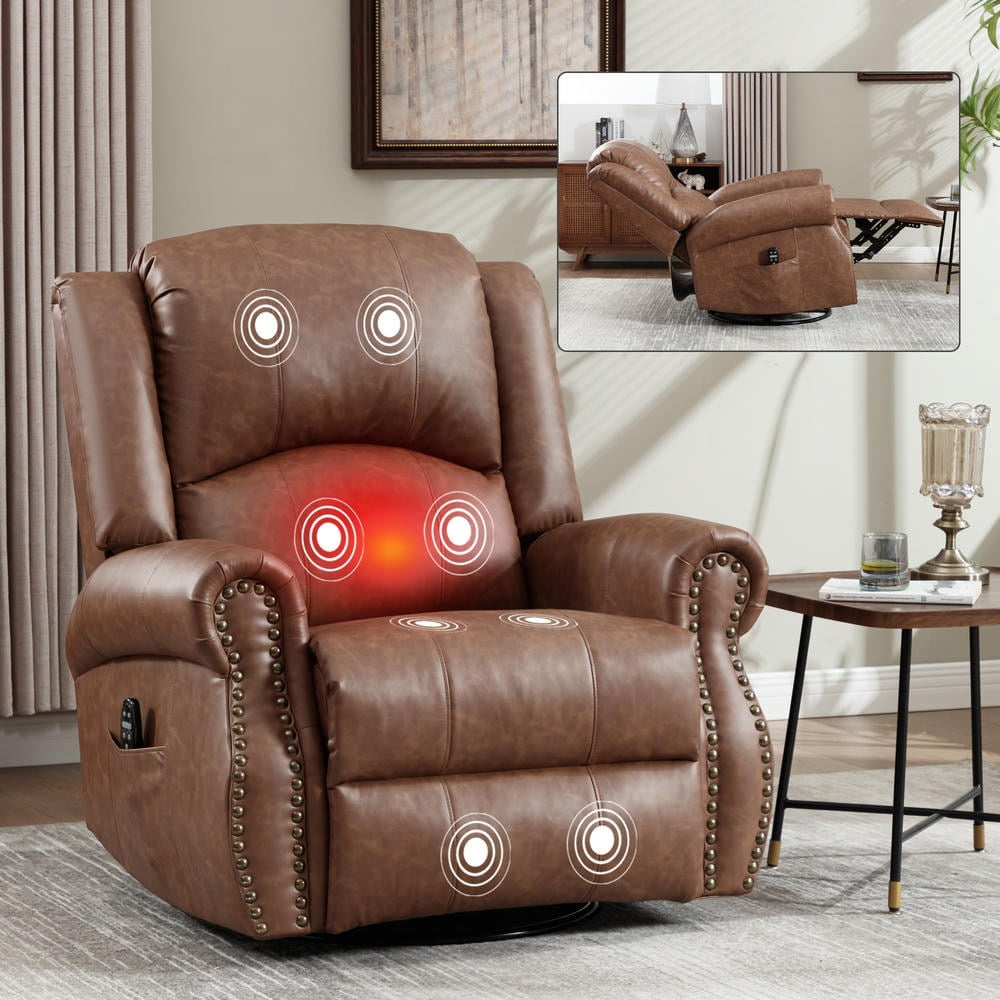 Kadyn Reclining Chair with Rocker and Swivel, Adjustable Recliner Seat ...