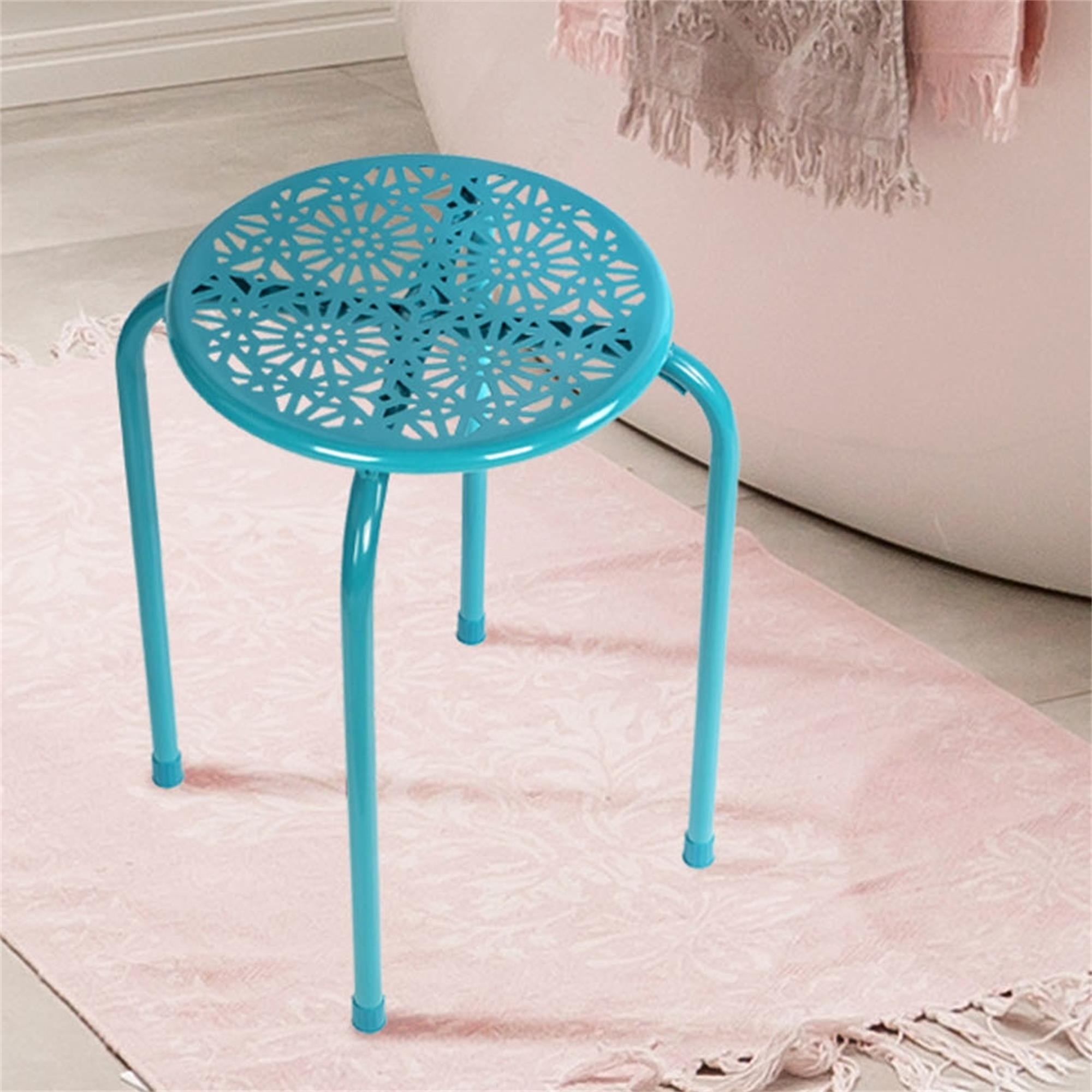 Kadyn Round Stool Chair, Metal Stool for Dorm, Rec Room, Shower Stool Bath Chair for Seniors, Turquoise Kadyn Round Stool Chair, Metal Stool for Dorm, Rec Room, Shower Stool Bath Chair for Seniors, Turquoise