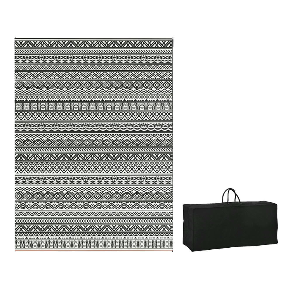 Kadyn Rugs, Mats,Mat Carpet,Indoor Door Mat,Reversible Outdoor Rug Carpet RV Camping Rugs with Carry Bag, 9' x 12', Gray & Cream White Boho