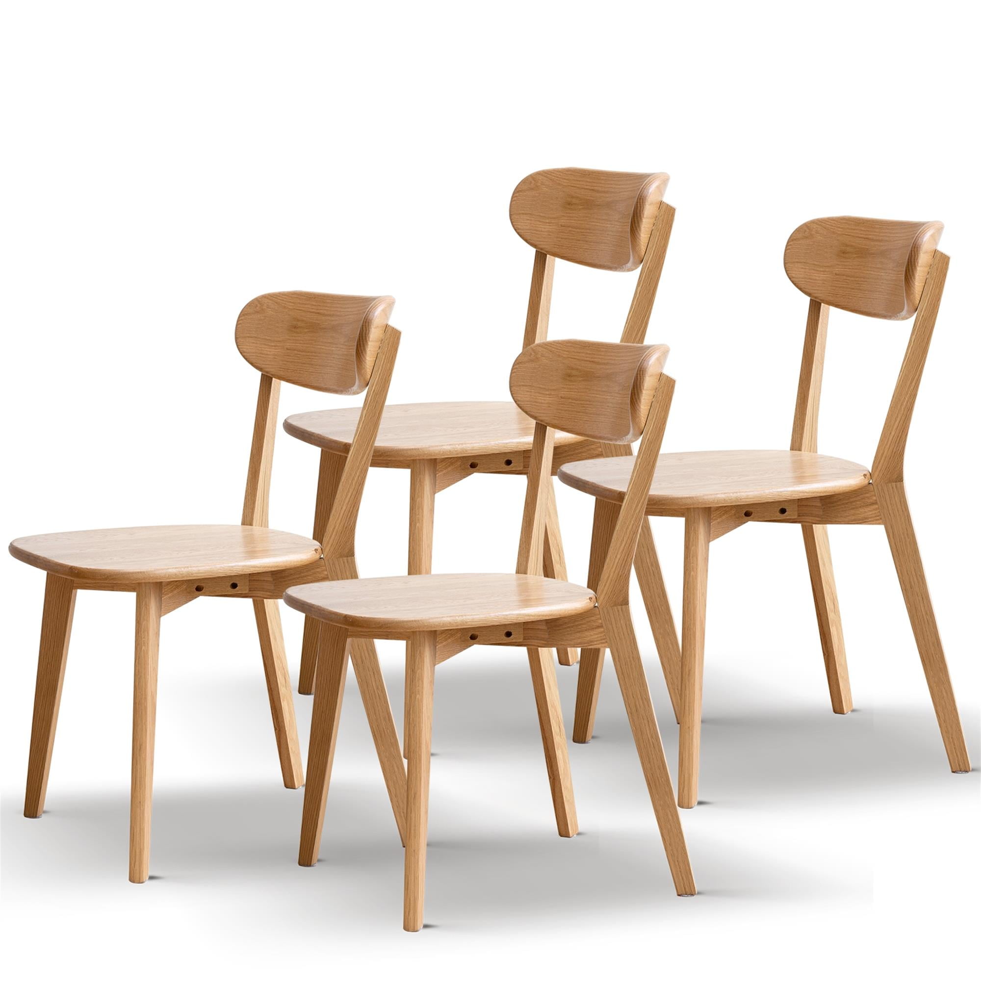Kadyn Set of 4 Dining Chair, Solid Wood Kitchen Chairs with Oak Finish, 4-Pcs Set Natural, Dining Side Chairs Kadyn Set of 4 Dining Chair, Solid Wood Kitchen Chairs with Oak Finish, 4-Pcs Set Natural, Dining Side Chairs