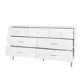 thumbnail image 1 of Kadyn Seven Drawers Large Chest of Drawer Cabinet with Golden Handle and Golden Legs White Color, 1 of 8