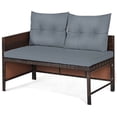 thumbnail image 1 of Kadyn Sofa Couch Conversation Sets, Outdoor Bistro Set, Wicker Rattan 3-Piece Outdoor Patio Furniture Sofa Set Gray, 1 of 9