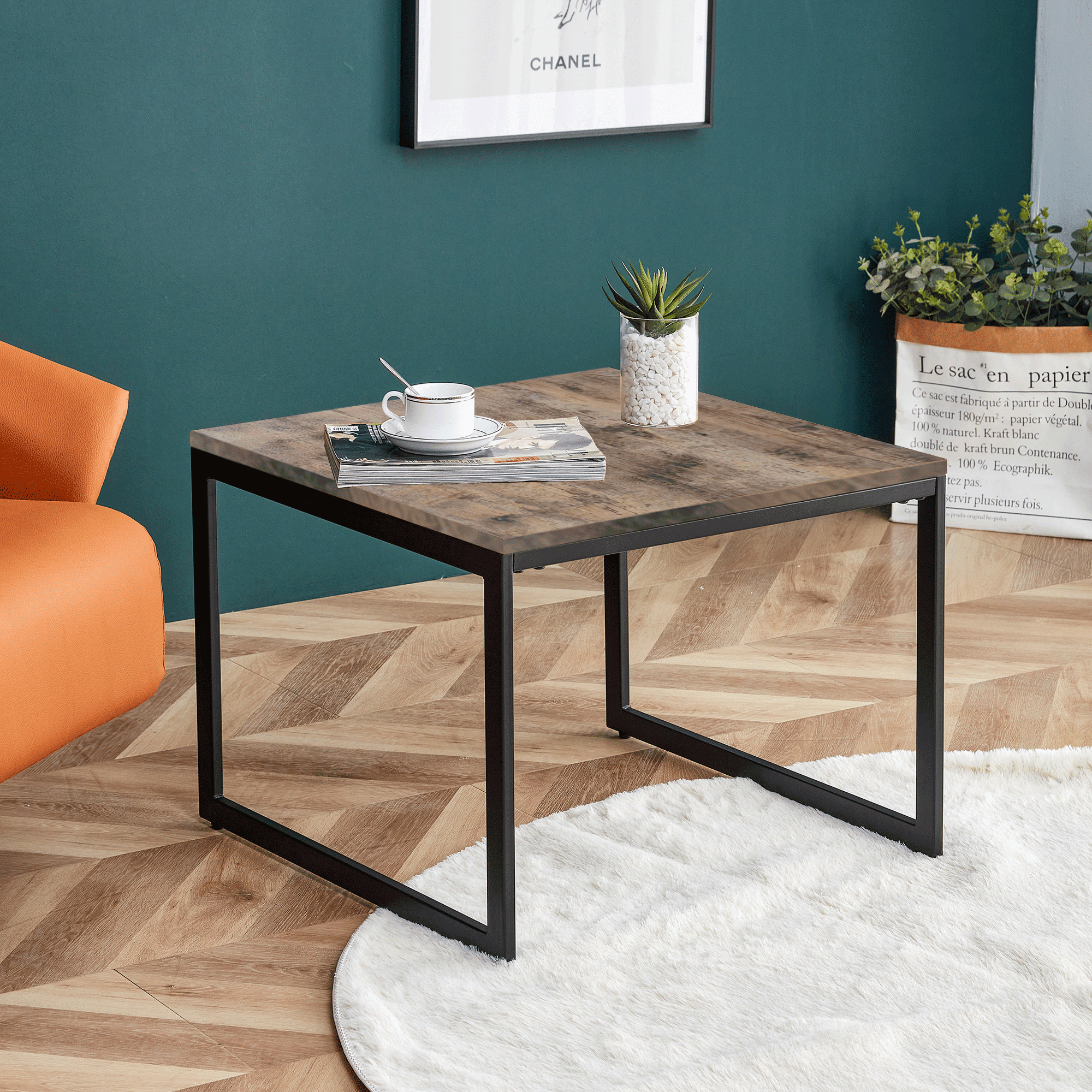 Kadyn Square Table, Modern Accent Table Sofa Table for Living Room, Sofa Center Table for Dining Room, Brown Kadyn Square Table, Modern Accent Table Sofa Table for Living Room, Sofa Center Table for Dining Room, Brown