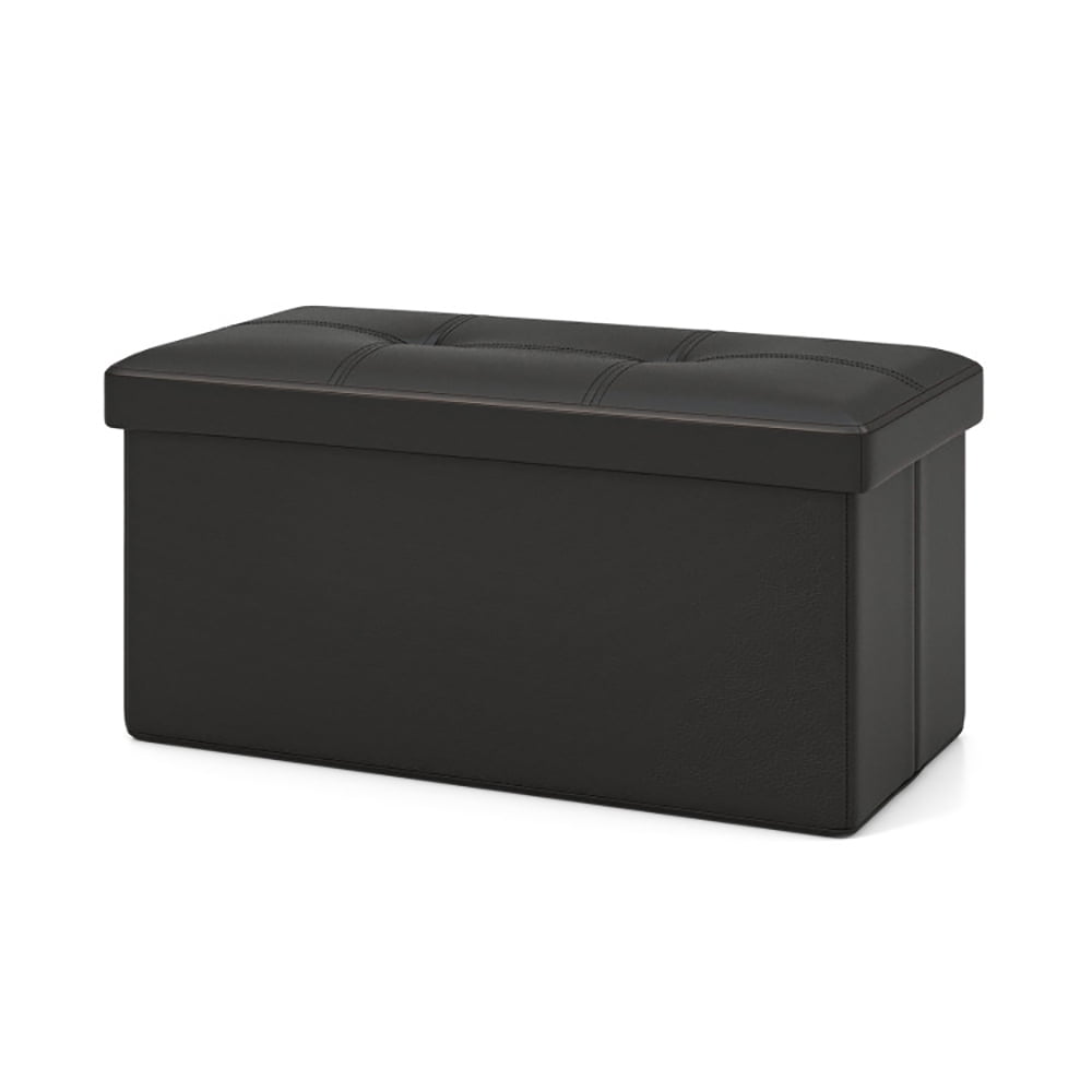 Kadyn Storage Cube Ottoman Seat,Storage Box Footrest, Storage Bench,Upholstered Rectangle Footstool with PVC Leather Surface and Storage Function-Black Kadyn Storage Cube Ottoman Seat,Storage Box Footrest, Storage Bench,Upholstered Rectangle Footstool with PVC Leather Surface and Storage Function-Black