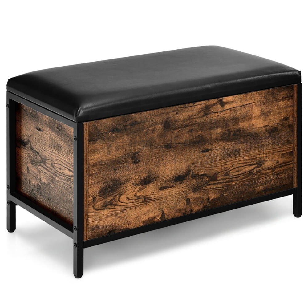 Kadyn Storage Cube Ottoman Seat,Storage Box Footrest, Storage Bench,Entryway Flip Top Ottoman Stool with Padded Seat