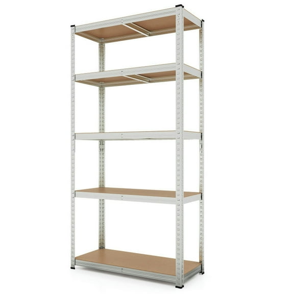 Kadyn Storage Rack, Garage Shelving Unit Storage Shelves,5-Tier Heavy Duty Metal Shelving Unit with 2000 LBS Total Load Capacity-Silver