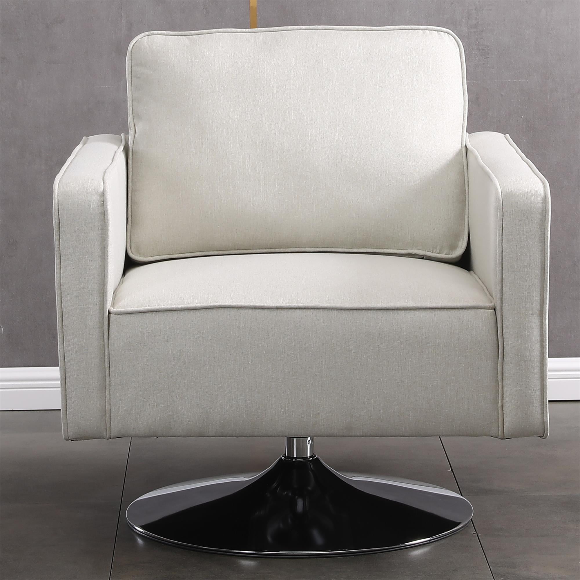 Kadyn Swivel Accent Barrel Chair, Linen Armchair with 360 Degree Swiveling and Side Pocket for Living Room, Beige Kadyn Swivel Accent Barrel Chair, Linen Armchair with 360 Degree Swiveling and Side Pocket for Living Room, Beige