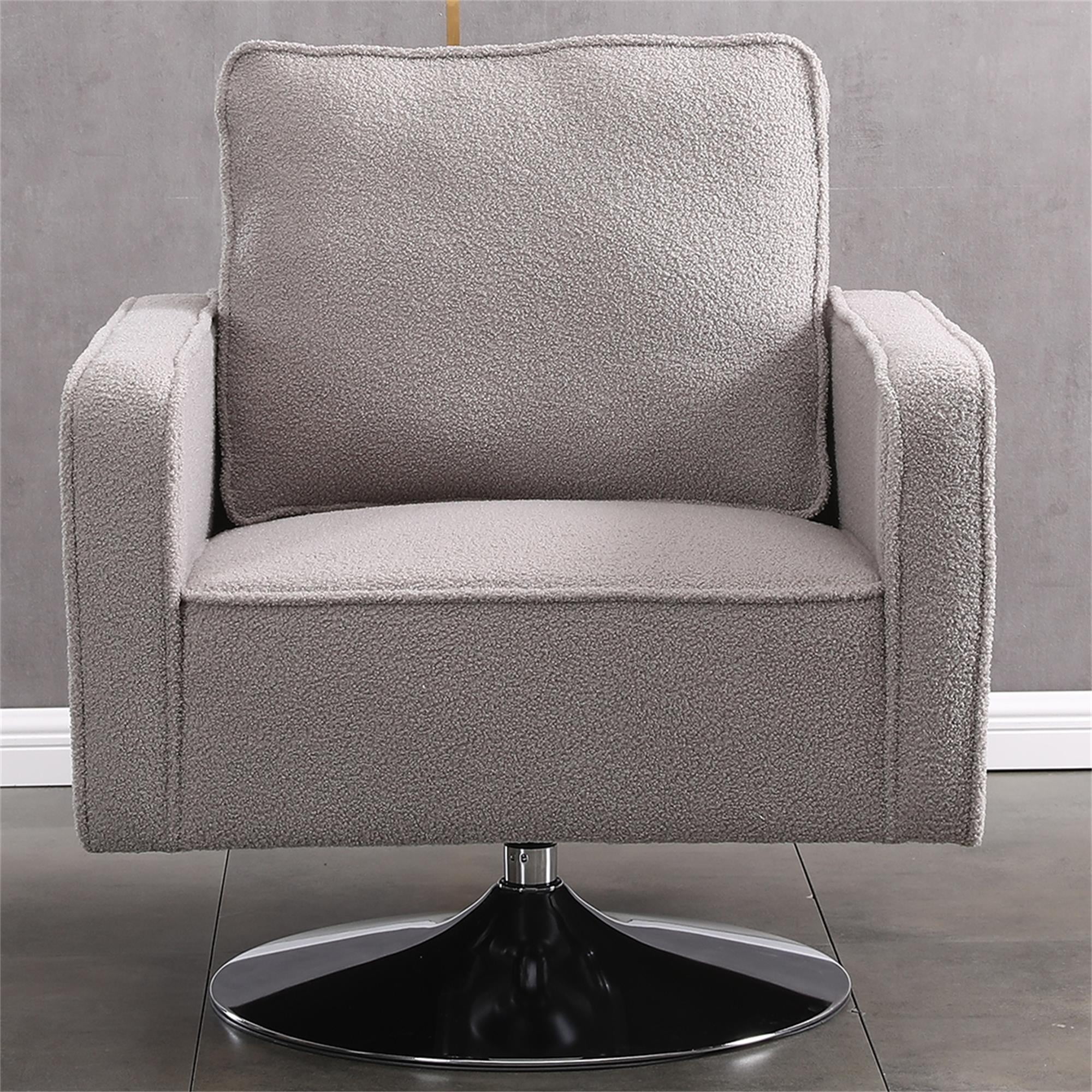 Kadyn Swivel Accent Barrel Chair, Linen Armchair with 360 Degree Swiveling and Side Pocket for Living Room, Grey Kadyn Swivel Accent Barrel Chair, Linen Armchair with 360 Degree Swiveling and Side Pocket for Living Room, Grey