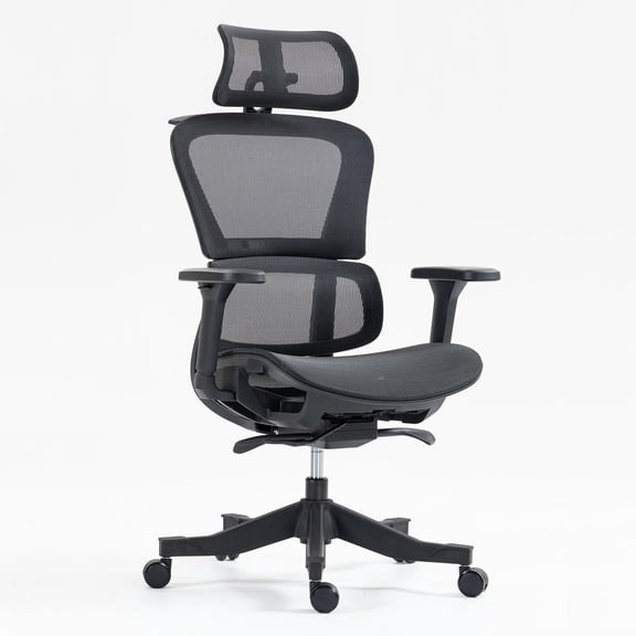 Kadyn Task Chair with 4D Multi-Directional Armrests and can be Fully Raised To 90°, Office Chair Desk Chair with Flexible Pattern-Free Mesh Fabric for Home, Offices, Black