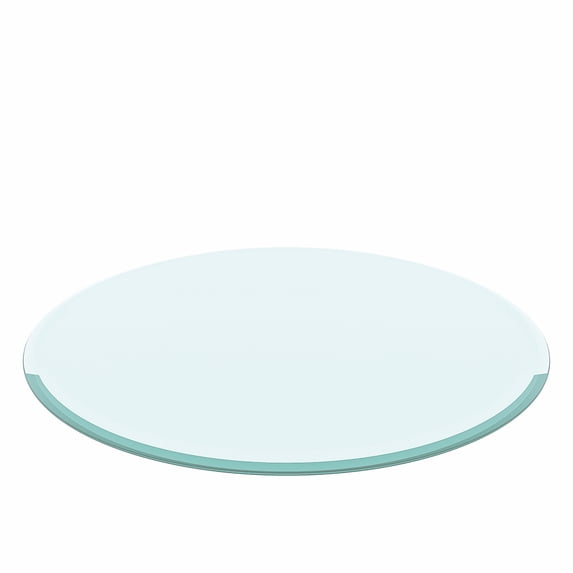 Kadyn Tempered Glass Table Top,28" Round Tempered Glass Table Top Clear Glass 2/5" Thick Beveled Polished Edge