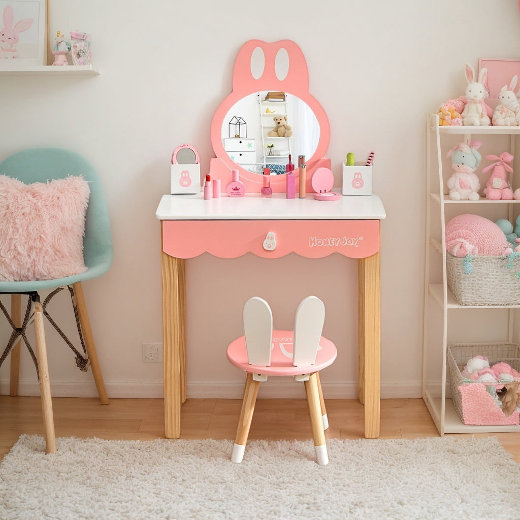Rabbit Ruller Vanity Kadyn Toddler Vanity Set, Kids Vanity Set, Makeup Dressing Table Set ...