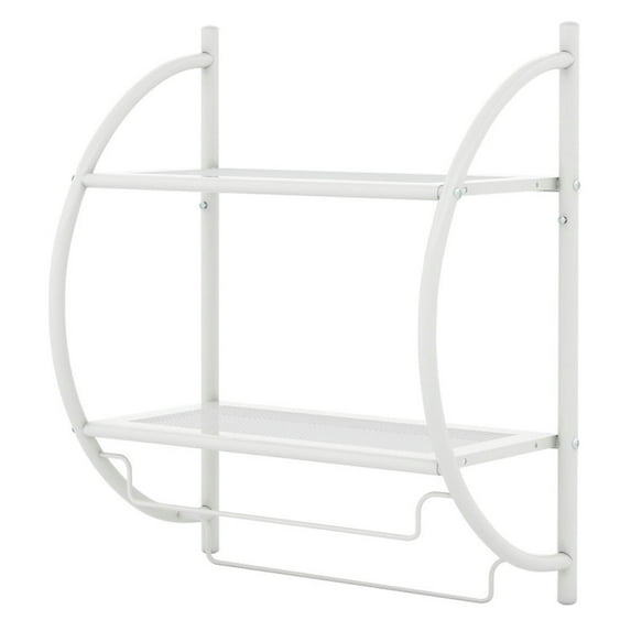 Kadyn Towel Rack,Tower Holder Towel Hanger,Tower Shelf,Wall Mounted 2-Tier Bathroom Towel Rack with 2 Towel Bars-White