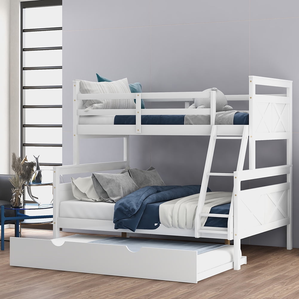 Kadyn Twin Over Twin Bunk Bed with Ladder, Bunk Bed for Family, Teens,No Box Spring Needed