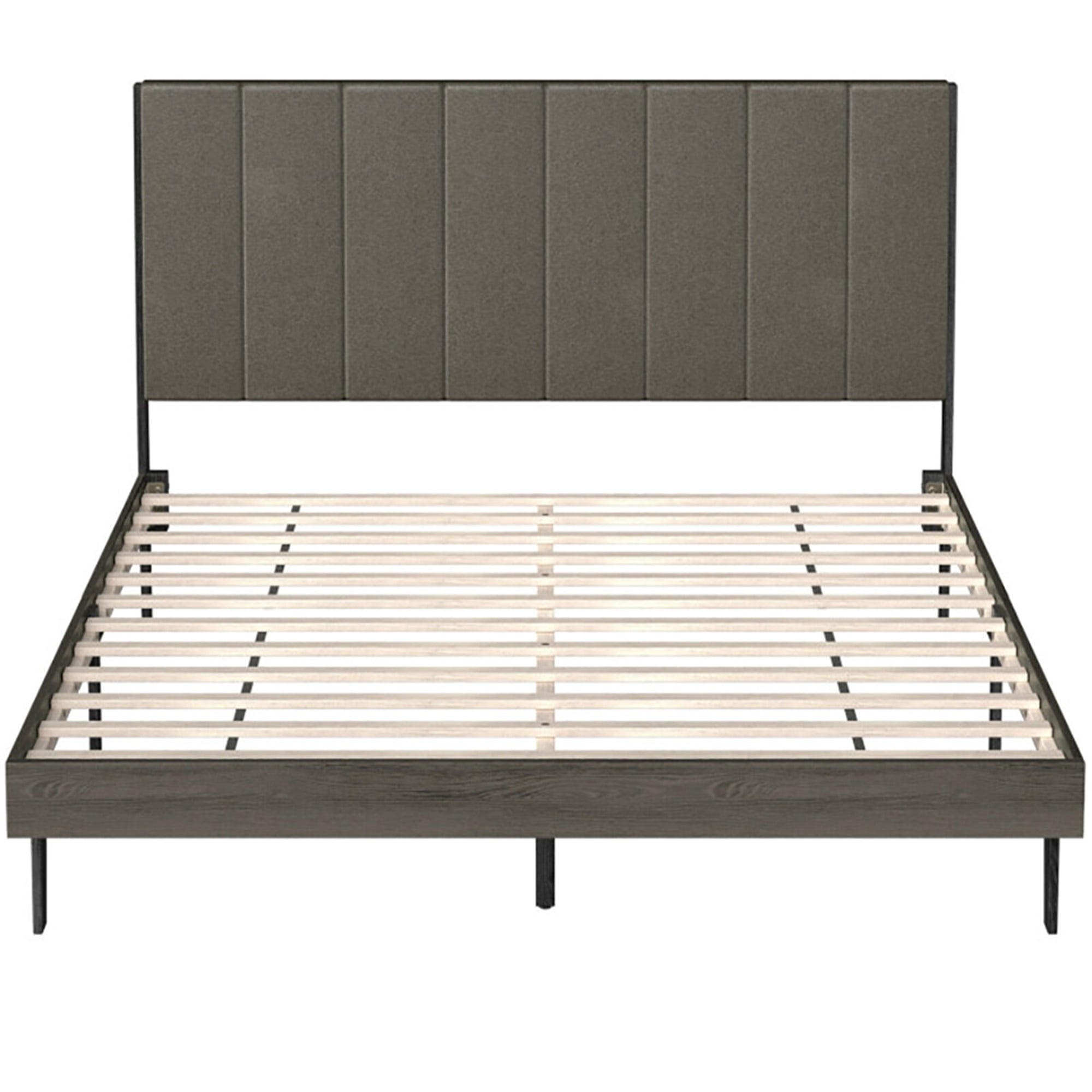 Kadyn Upholstered Platform Bed Frame with Tufted Headboard / No Box Spring Needed / Mattress Foundation / Easy Assembly, Queen